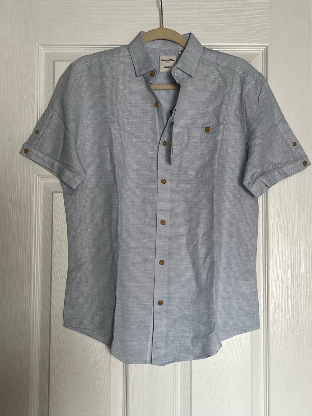 Murano Light Blue Short-Sleeve Button-Down Shirt